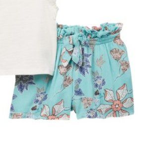 JESSICA SIMPSON Printed Shorts Sea Salt Bottom